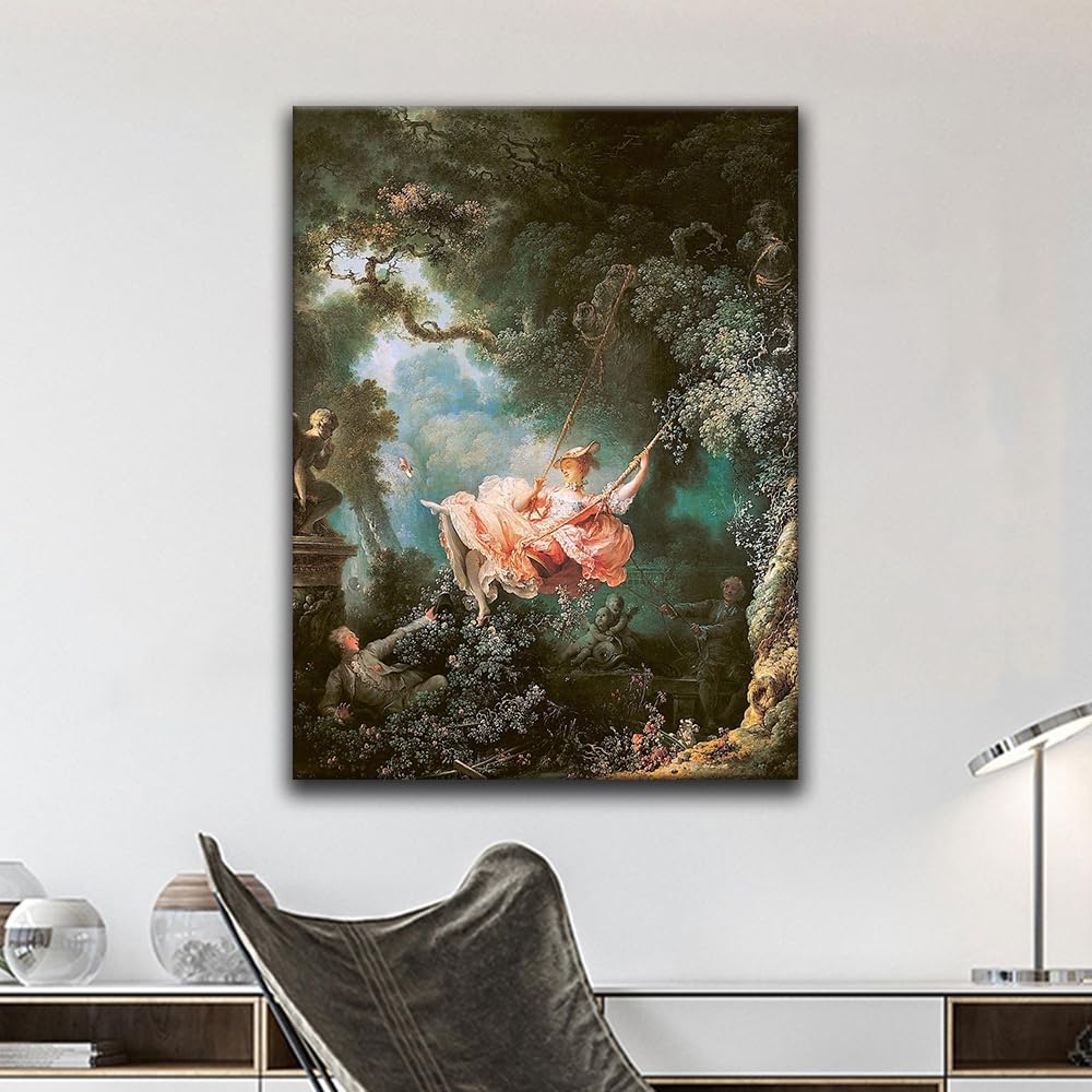 The Swing Canvas Prints By Jean Honore Fragonard, Vintage Rococo